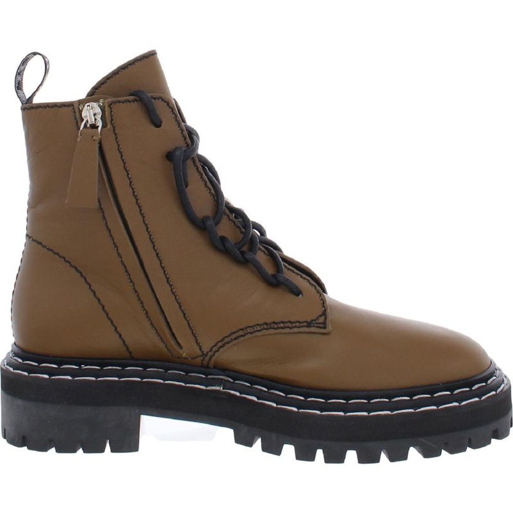 Proenza Schouler Womens Green Leather Combat & Lace-up Boots Shoes NWT - Picture 3 of 3